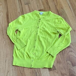 J. CREW “Clare Cardigan” Vibrant Kiwi Green Women'sButton Cardigan, Size Small